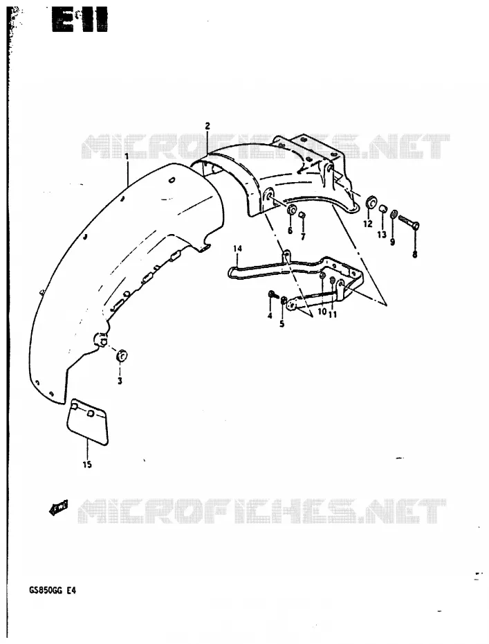 ACHTERSPATBORD Suzuki MOTO 850 GS 1984  GS850GE(E4)