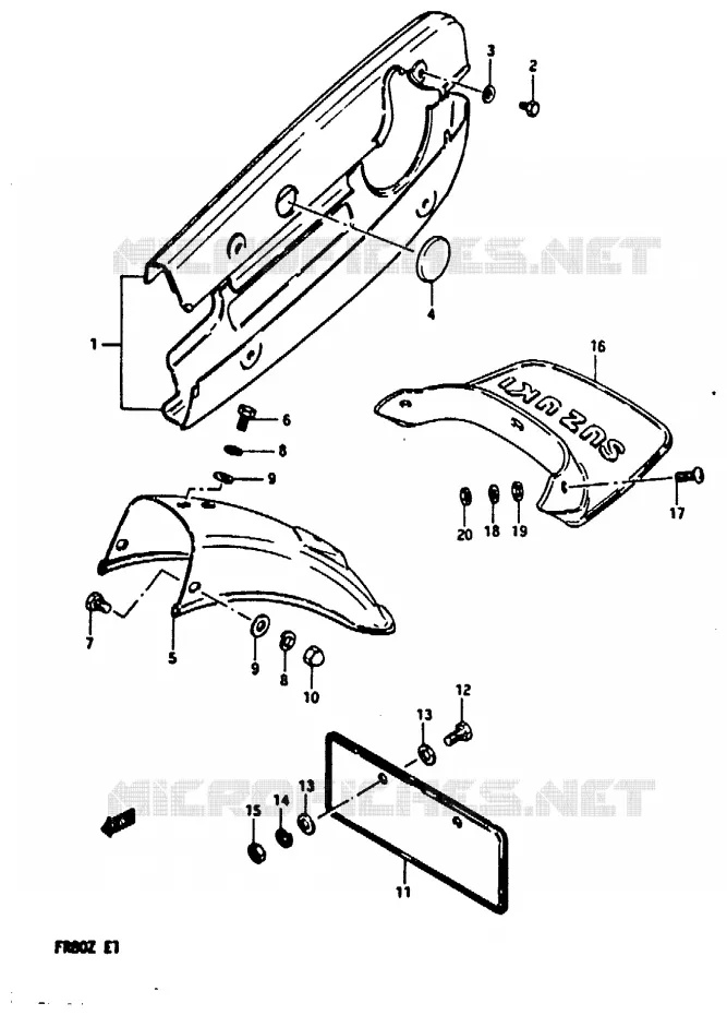 ACHTERSPATBORD Suzuki SCOOTER 80 FR 1982  FR80Z