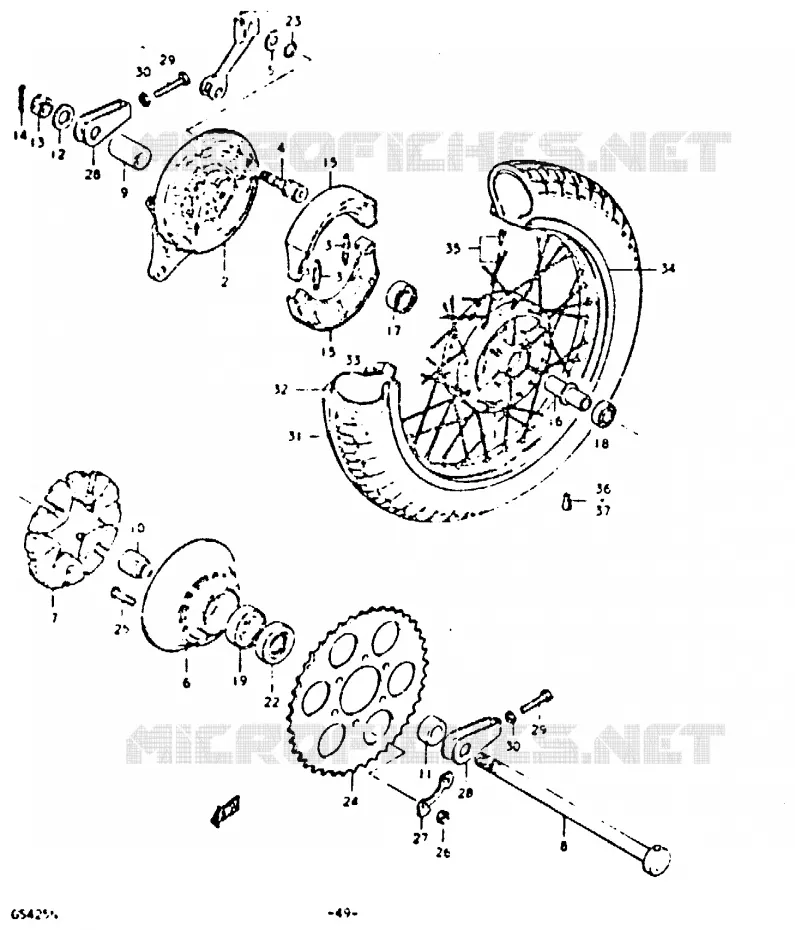 ACHTERWIEL (GS425N) Suzuki MOTO 425 GS 1992  GS425N(N)