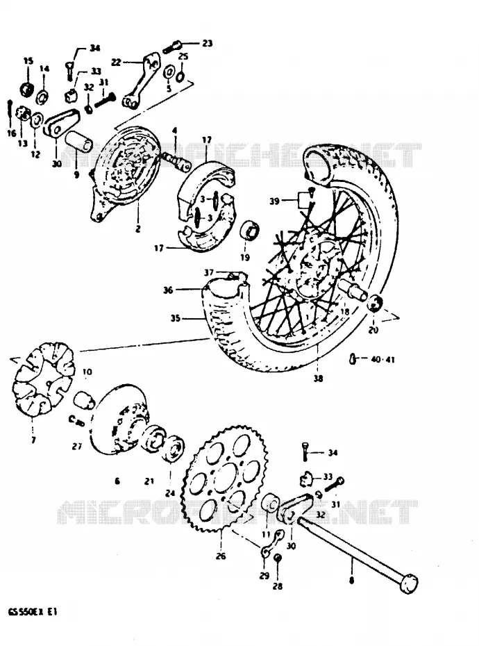 ACHTERWIEL (GS550X) Suzuki MOTO 550 GS 1981  GS550EX(X)