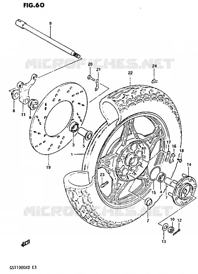 ACHTERWIEL Suzuki MOTO 1100 GS-G 1982  GS1100GKZ(Z/2/D)