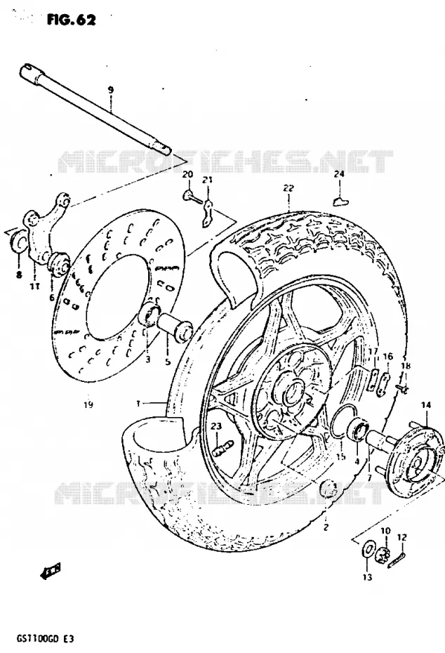 ACHTERWIEL Suzuki MOTO 1100 GS-G 1983  GS1100GD(Z/D)