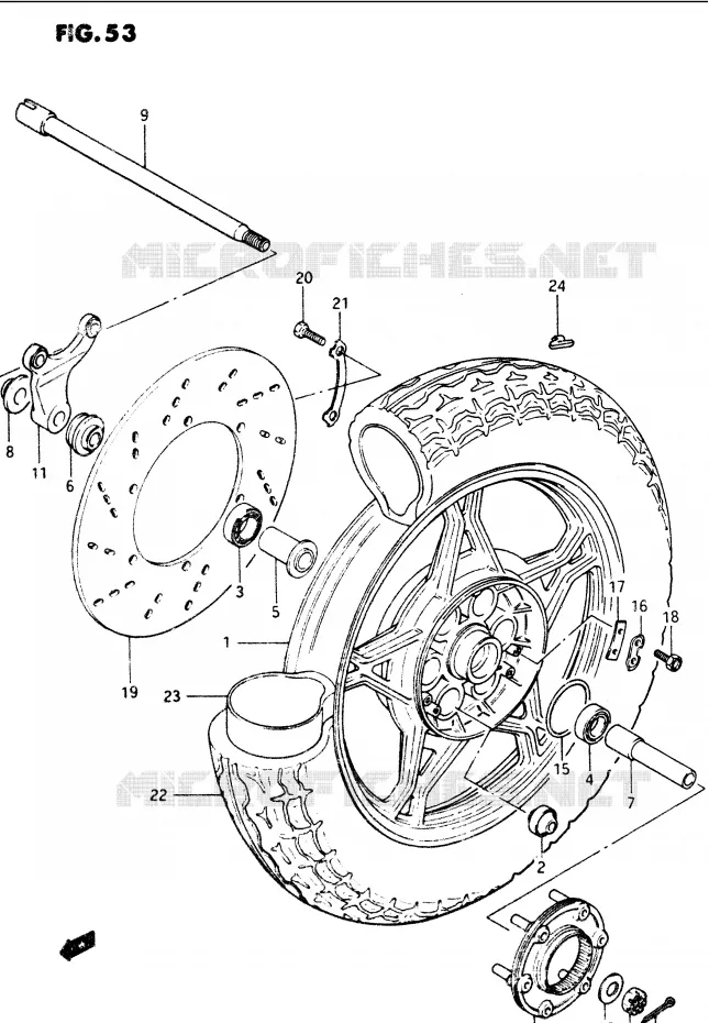 ACHTERWIEL Suzuki MOTO 1100 GS-G 1984  GS1100GE(E/F/G)