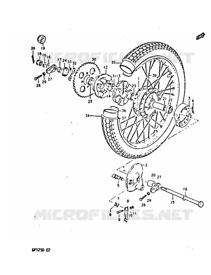ACHTERWIEL Suzuki MOTO 125 GP 1999  GP125UX(X/D)