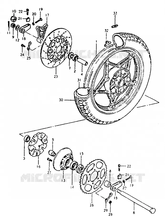ACHTERWIEL Suzuki MOTO 550 GS 1982  GS550LZ