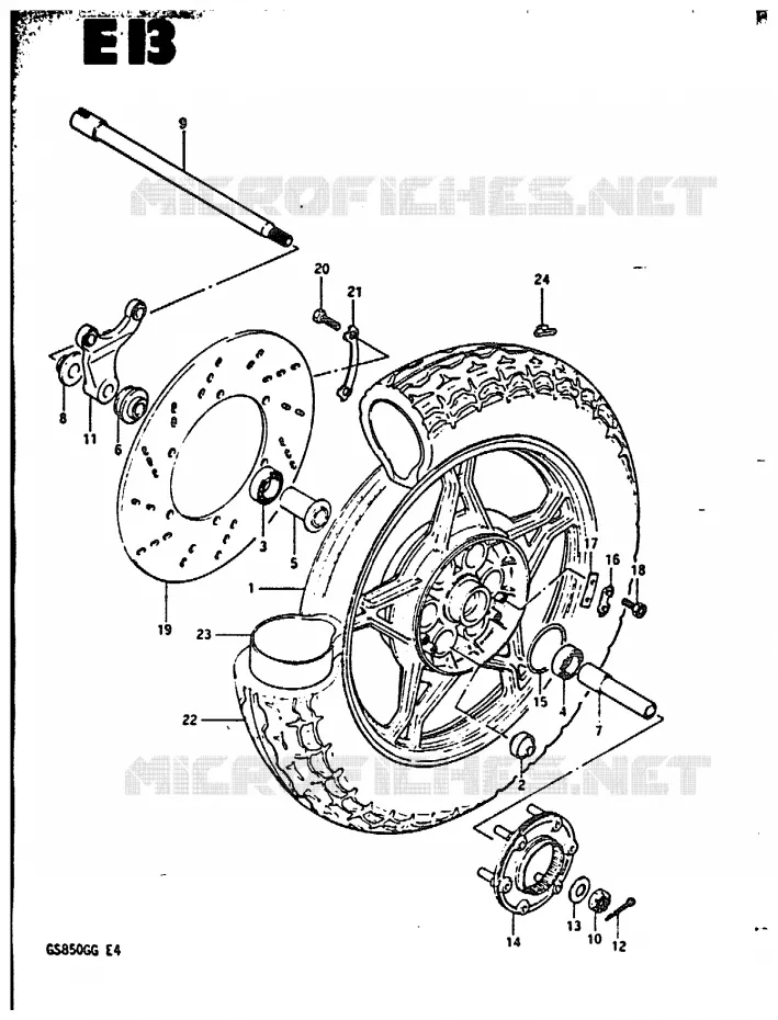 ACHTERWIEL Suzuki MOTO 850 GS 1985  GS850GF(E4)