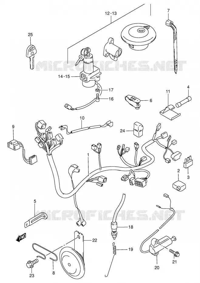 BEDRADING (MODELE Y) Suzuki MOTO 250 GN 1998  GN250EW(E2)