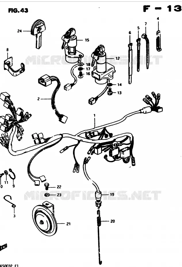 BEDRADING Suzuki MOTO 450 GS 1982  GS450Z(2/Z/D)