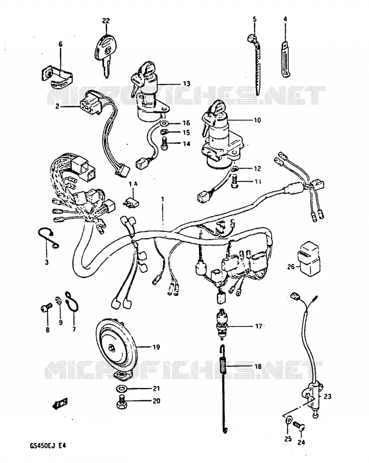 BEDRADING Suzuki MOTO 450 GS-S 1988  GS450SUJ(E/F/G/H/J)