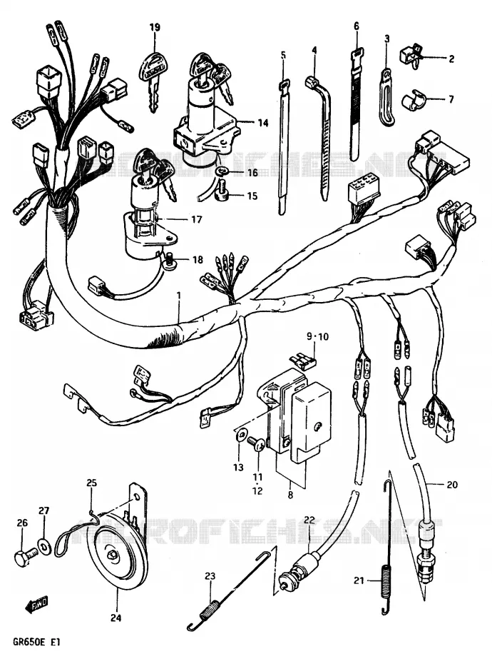 BEDRADING Suzuki MOTO 650 TEMPTER 1984  GR650E(D/E)