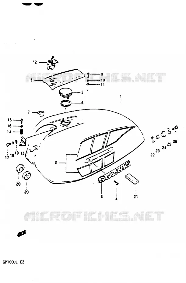 BENZINETANK (GP100UL) Suzuki MOTO 100 GP 1983  GP100ED(X/D/L)