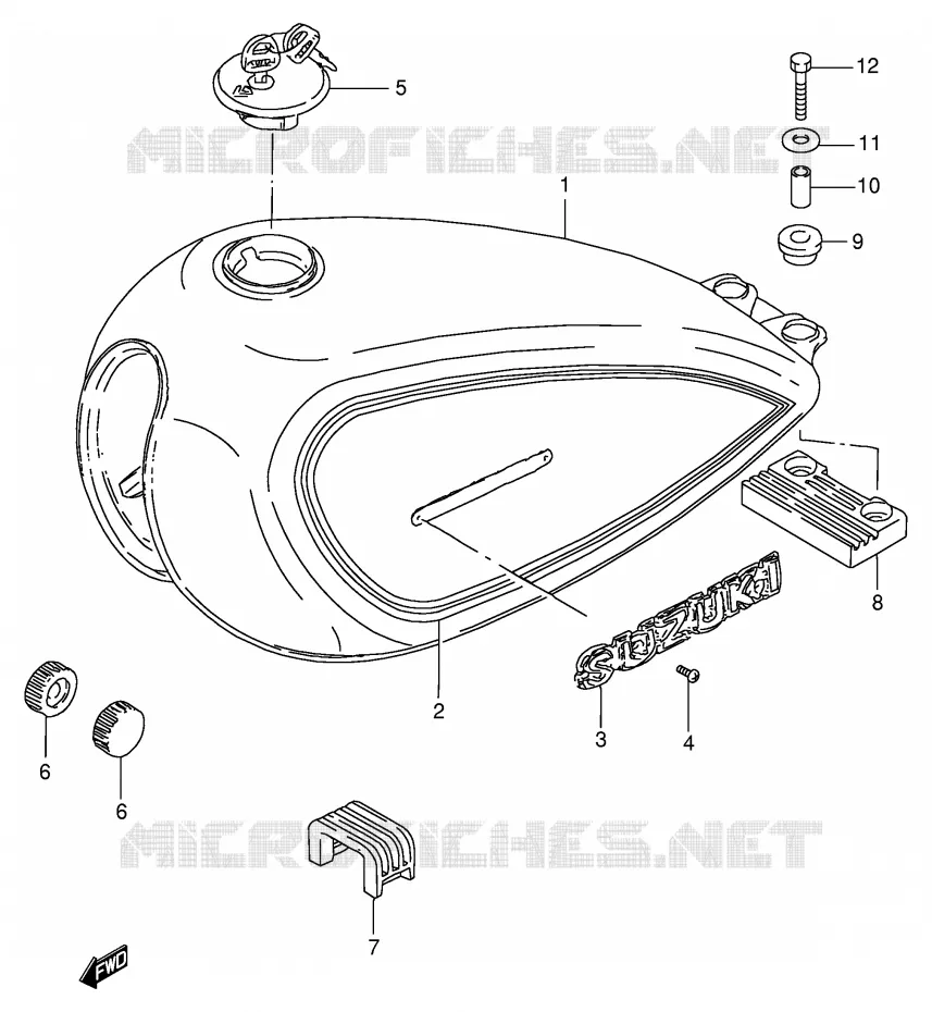 BENZINETANK (MODELE D/K/M/N/R) Suzuki MOTO 125 GN 1983  GN125D(E1)