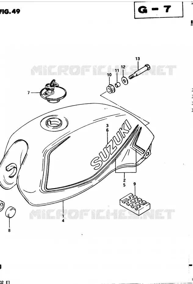 BENZINETANK (MODELE D) Suzuki MOTO 450 GS 1982  GS450Z(2/Z/D)