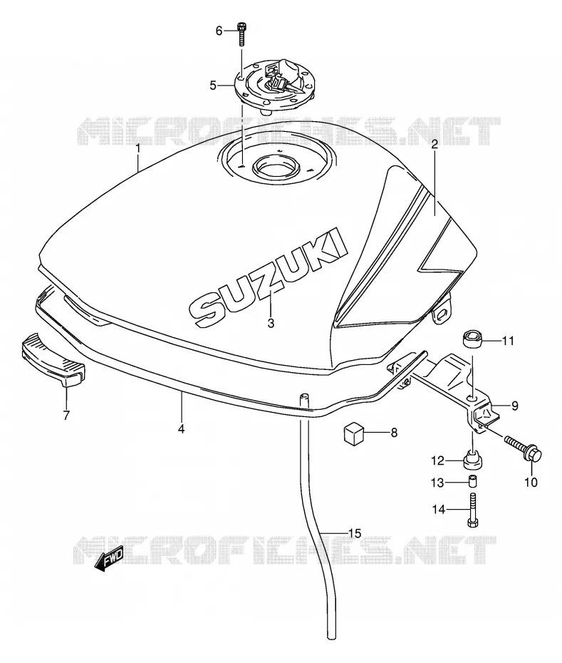 BENZINETANK (MODELE M) Suzuki MOTO 500 GS-E 1991  GS500EM(E2)