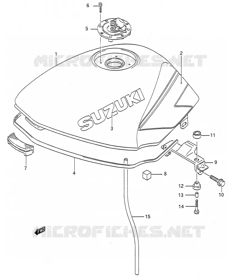 BENZINETANK (MODELE M) Suzuki MOTO 500 GS-E 1996  GS500EUT(E28)