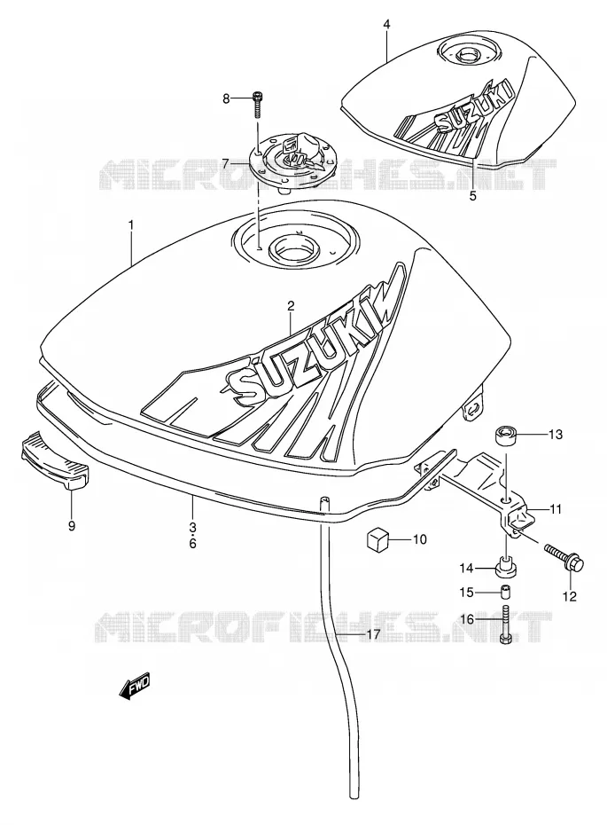 BENZINETANK (MODELE N/P) Suzuki MOTO 500 GS-E 1991  GS500EUM(E2)