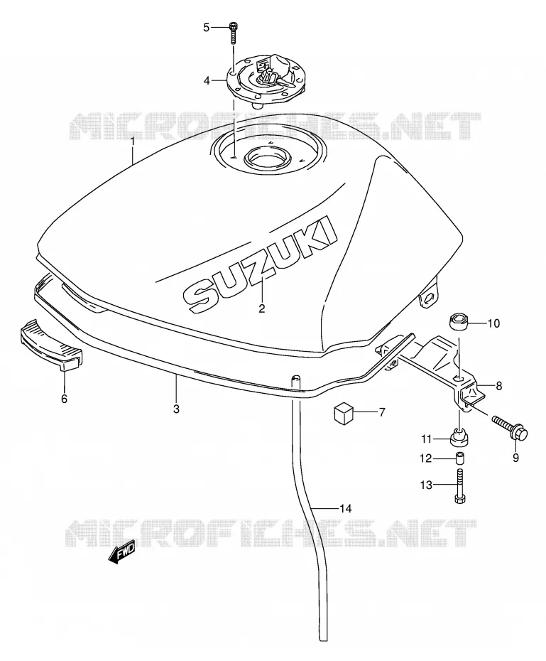 BENZINETANK (MODELE R/S) Suzuki MOTO 500 GS-E 1995  GS500EUS(E2)