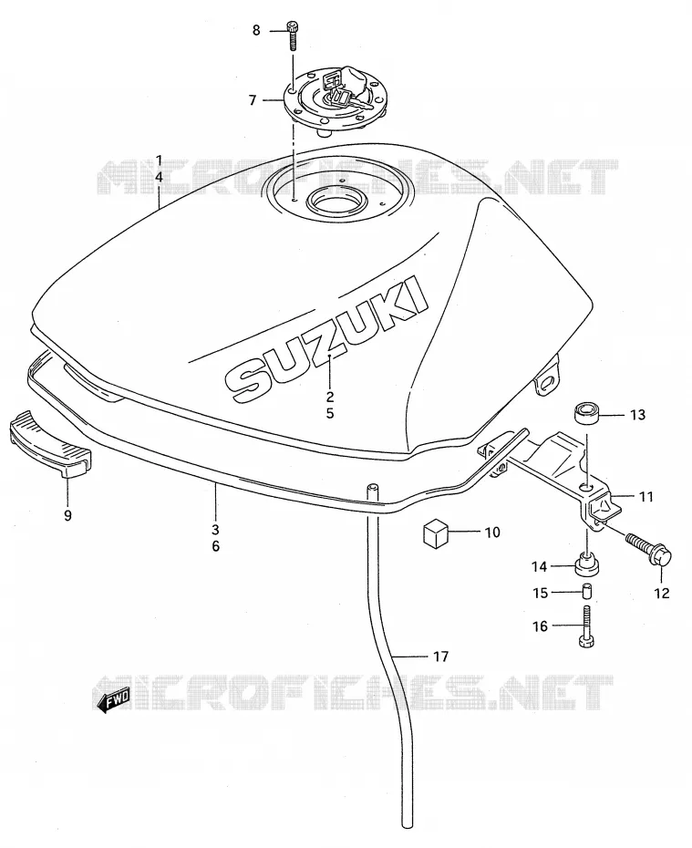 BENZINETANK (MODELE R/S/T) Suzuki MOTO 500 GS-E 1996  GS500EUT(E28)