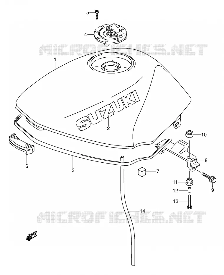 BENZINETANK (MODELE T) Suzuki MOTO 500 GS-E 1996  GS500ET(E2)