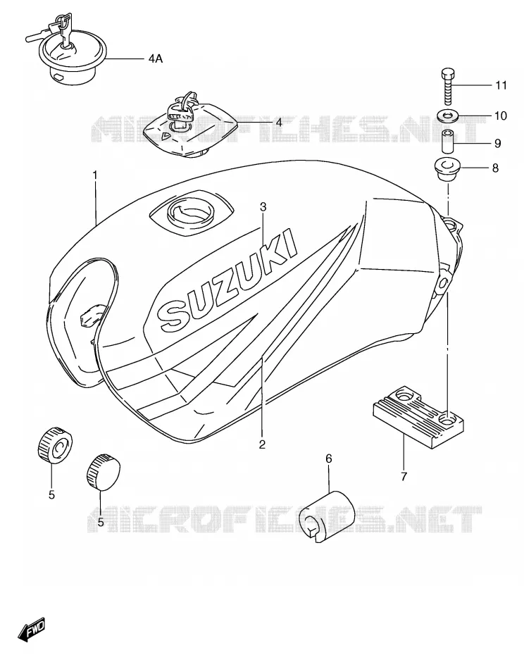 BENZINETANK (MODELE X) Suzuki MOTO 125 GS 1999  GS125UX(E71)