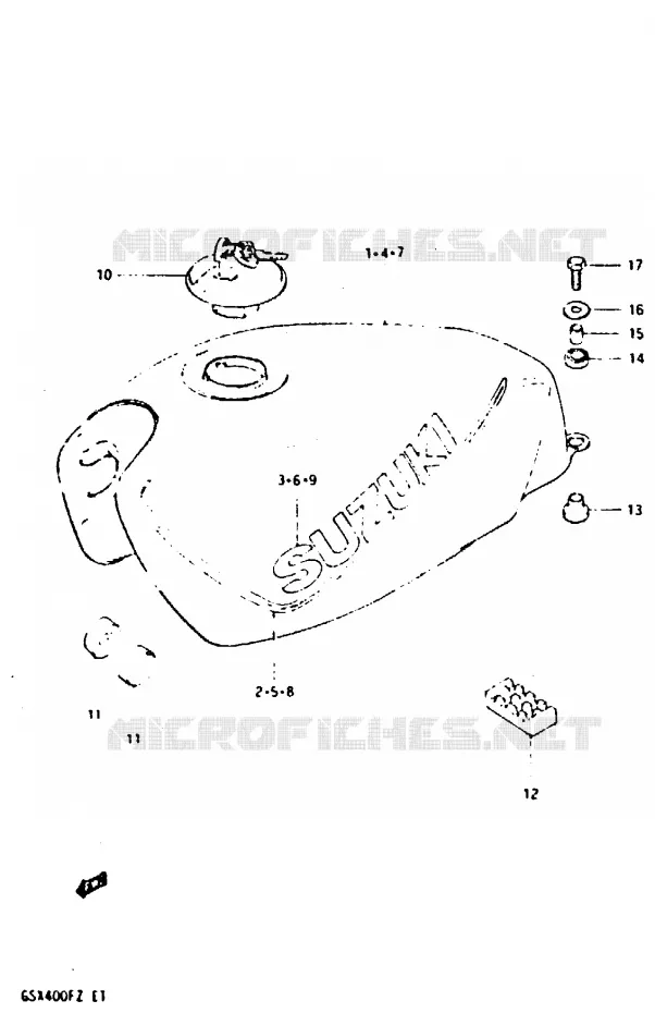 BENZINETANK (MODELE X) Suzuki MOTO 400 GSX 1982  GSX400FZ(X/Z)