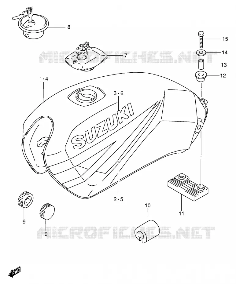 BENZINETANK (MODELE Y) Suzuki MOTO 125 GS 1999  GS125UX(E71)