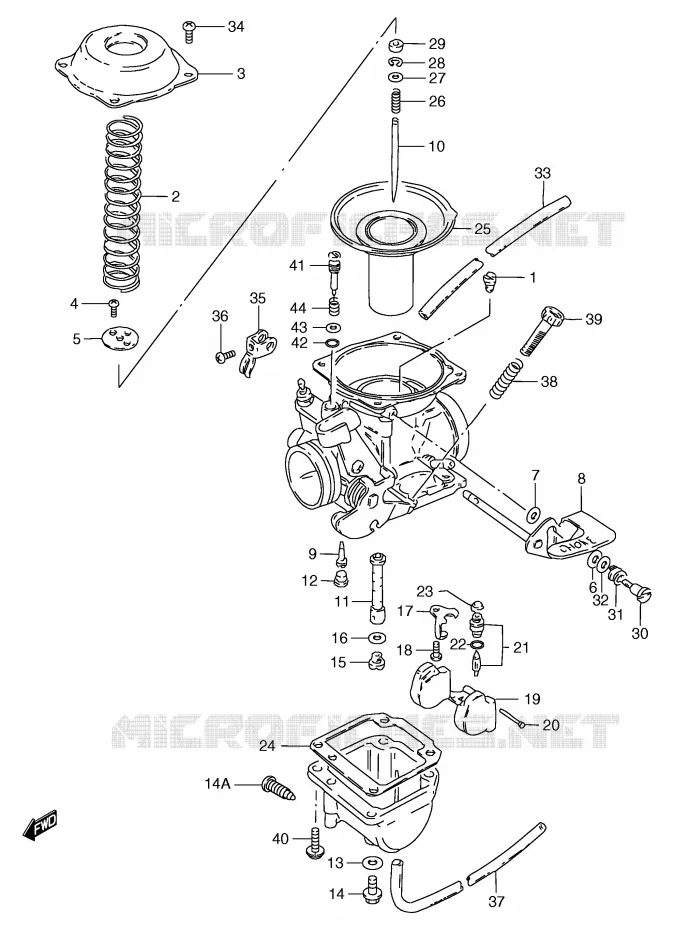 CARBURATOR (E1,E2,E71) Suzuki MOTO 125 GS 2000  GS125SY(E71)
