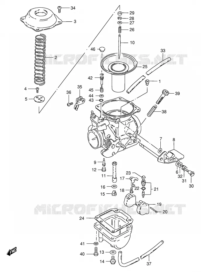 CARBURATOR (GS125ESK/ESL E24, MODELE M/R) Suzuki MOTO 125 GS 1982  GS125EEZ(E1)