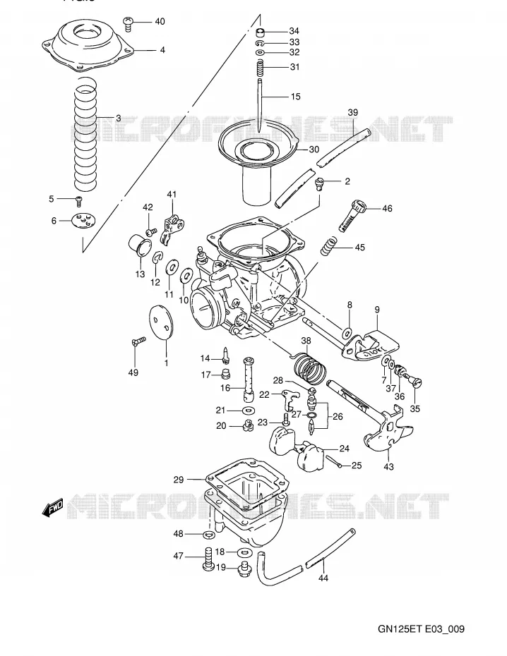 CARBURATOR (MODELE M/N/P/R) Suzuki MOTO 125 GN 1995  GN125ES(E3)