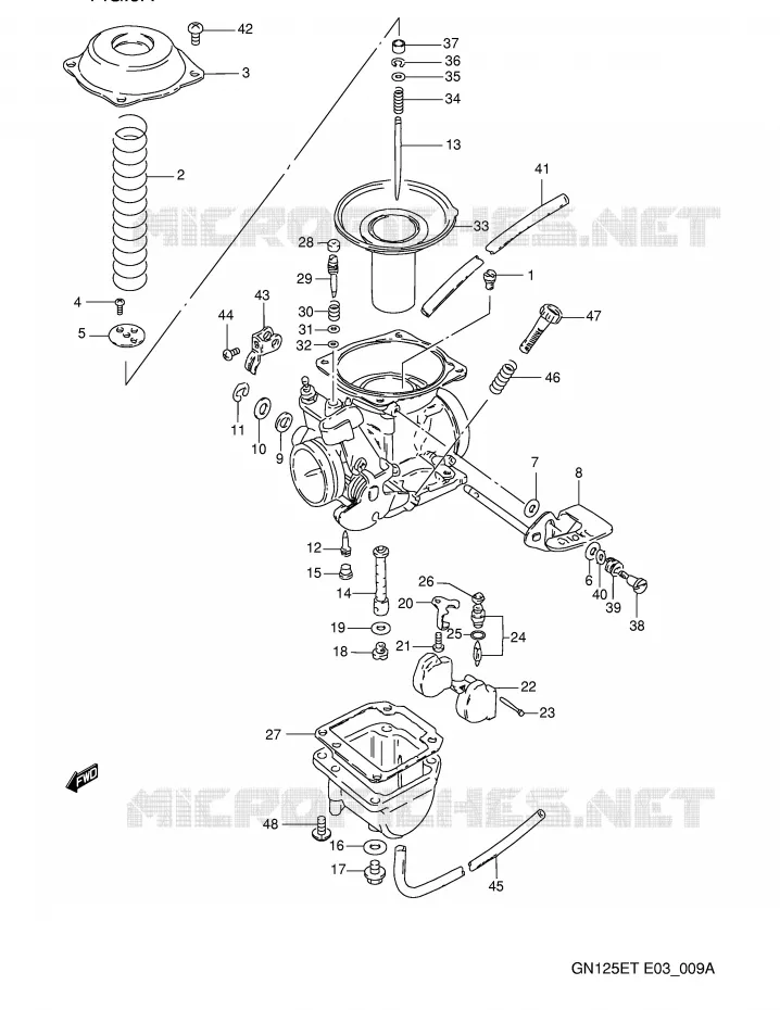 CARBURATOR (MODELE S/T) Suzuki MOTO 125 GN 1992  GN125EN(E3)