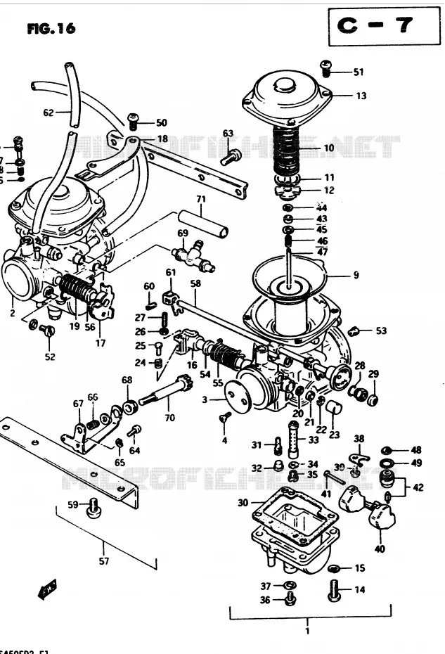 CARBURATOR (MODELE Z) Suzuki MOTO 450 GS-S 1982  GS450SZ(2/Z/D)