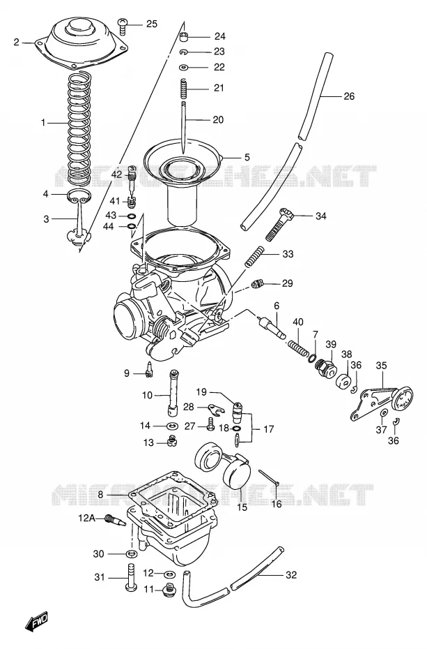 CARBURATOR Suzuki MOTO 250 GN 1998  GN250W(E2)