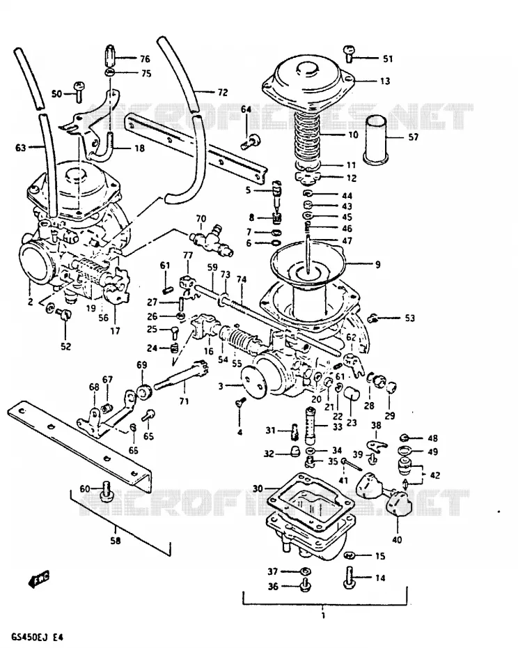 CARBURATOR Suzuki MOTO 450 GS-S 1987  GS450SH(E/F/G/H/J)