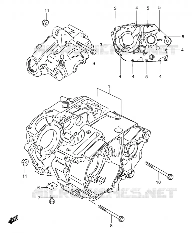 CASING (GS125D,GS125UR) Suzuki MOTO 125 GS 1990  GS125ESL(E1)
