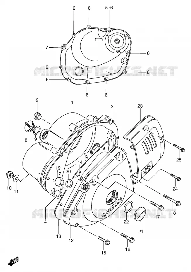 CASING (GS125X/ESX/SX/SUX/ESY/SY/SUY) Suzuki MOTO 125 GS 2000  GS125SY(E71)