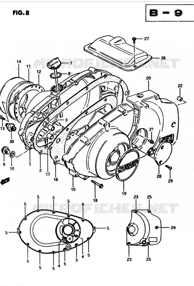 CASING (MODELE D) Suzuki MOTO 450 GS 1982  GS4502(2/Z/D)