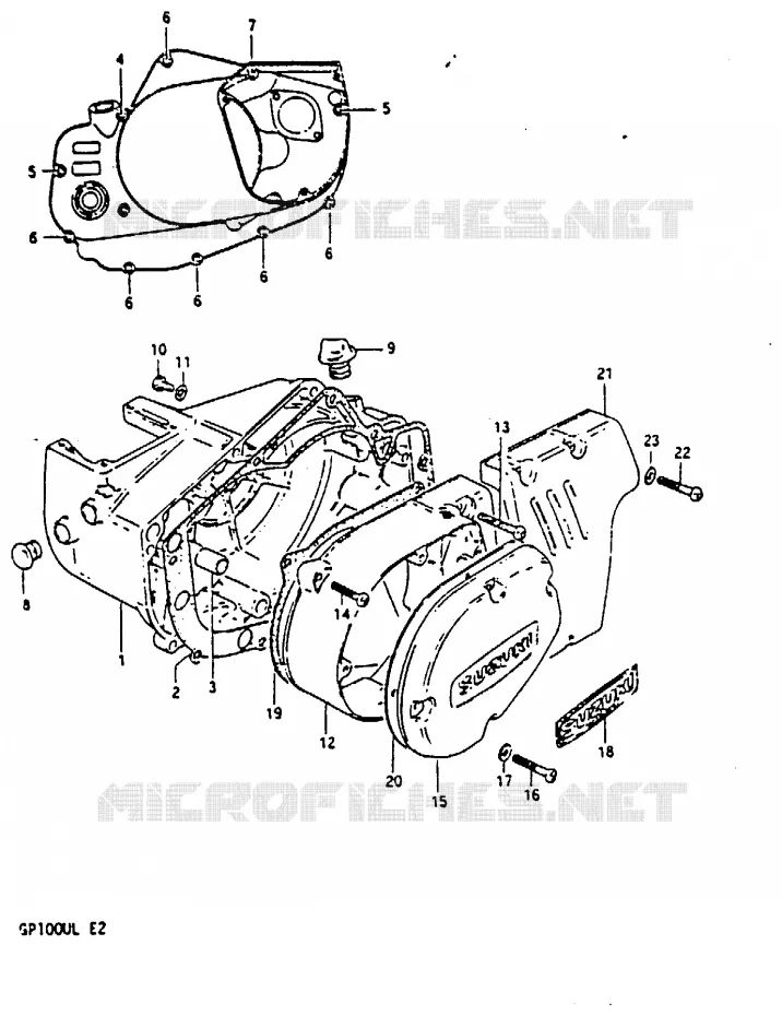 CASING (MODELE L) Suzuki MOTO 100 GP 1983  GP100ED(X/D/L)