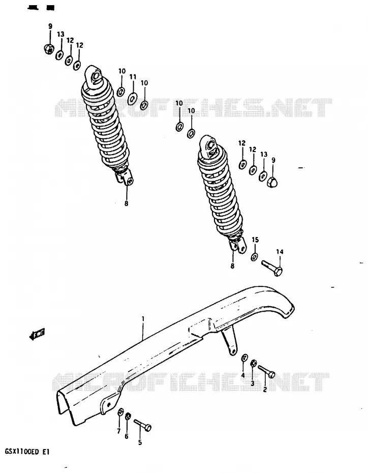 CHAIN ??GUARD - ACHTER SCHOKDEMPER (MODELE Z) Suzuki MOTO 1100 GSX-E 1983  GSX1100ED(Z/D)