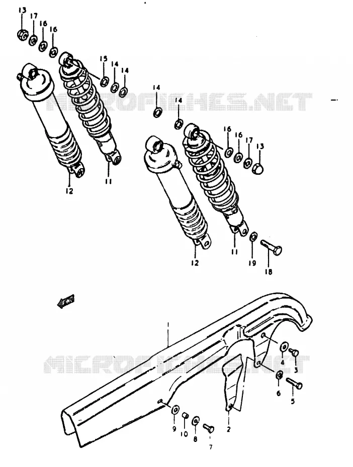 CHAIN ??GUARD - ACHTER SCHOKDEMPER Suzuki MOTO 1000 GS 1978  GS1000HC(C/N)