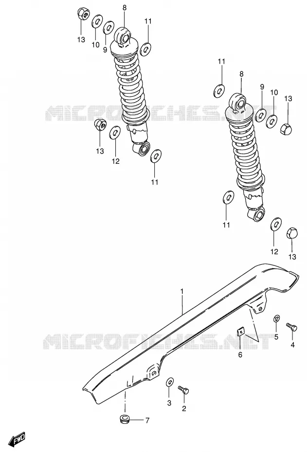 CHAIN ??GUARD - ACHTER SCHOKDEMPER Suzuki MOTO 125 GS 1983  GS125D(E1)