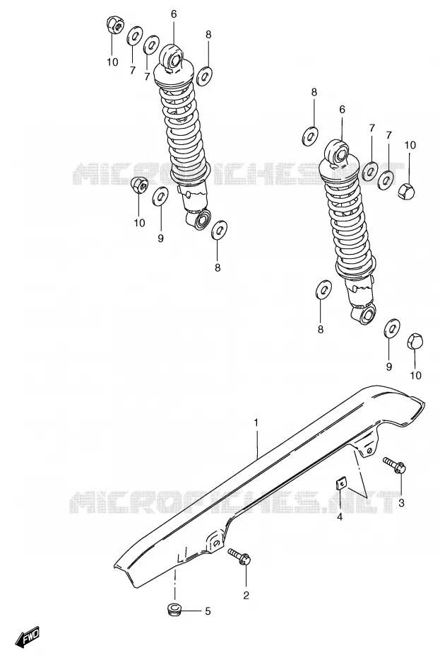 CHAIN ??GUARD - ACHTER SCHOKDEMPER Suzuki MOTO 125 GS 1999  GS125SX(E71)