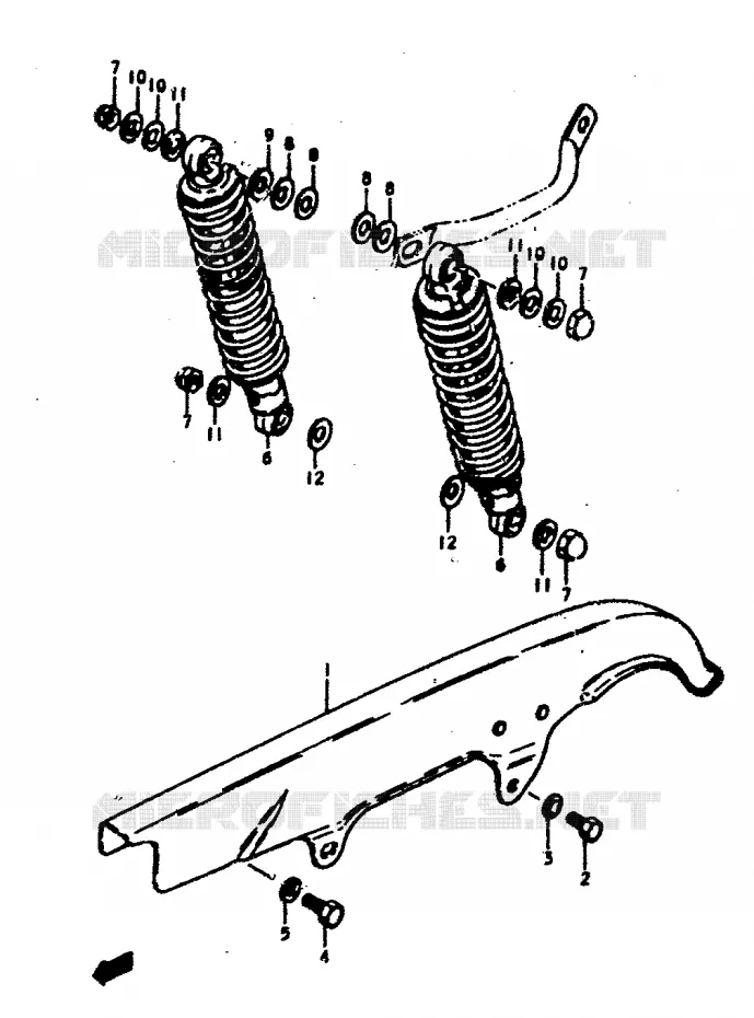 CHAIN ??GUARD - ACHTER SCHOKDEMPER Suzuki MOTO 400 GS 1978  GS400EC(C/N)
