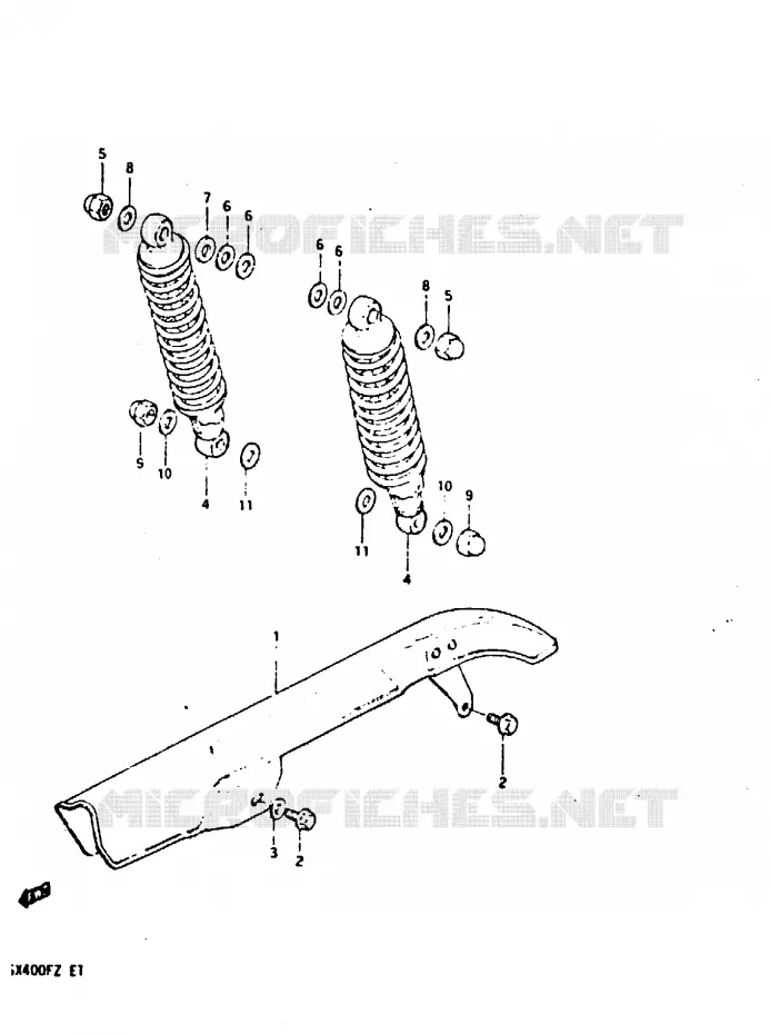CHAIN ??GUARD - ACHTER SCHOKDEMPER Suzuki MOTO 400 GSX 1981  GSX400FX(X/Z)