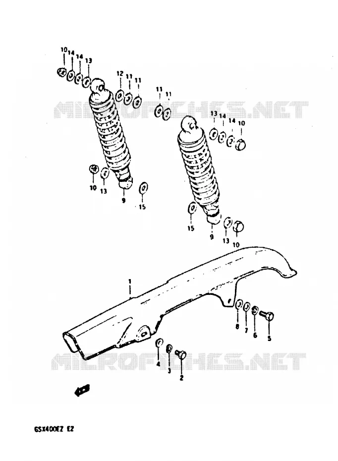 CHAIN ??GUARD - ACHTER SCHOKDEMPER Suzuki MOTO 400 GSX 1982  GSX400SZ