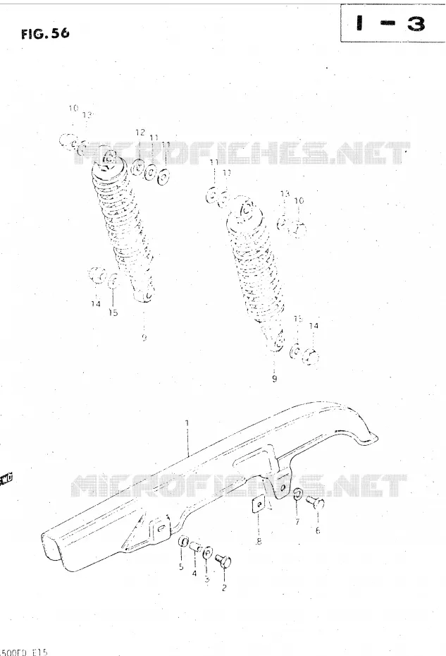 CHAIN ??GUARD - ACHTER SCHOKDEMPER Suzuki MOTO 500 GS-E 1982  GS500EZ(Z/D)