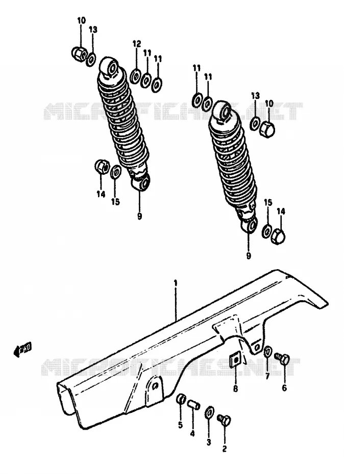 CHAIN ??GUARD - ACHTER SCHOKDEMPER Suzuki MOTO 550 GS 1981  GS550MX(X/Z)