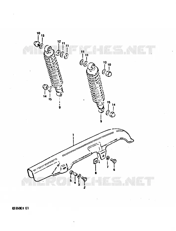 CHAIN ??GUARD - ACHTER SCHOKDEMPER Suzuki MOTO 550 GS 1981  GS550X(X)