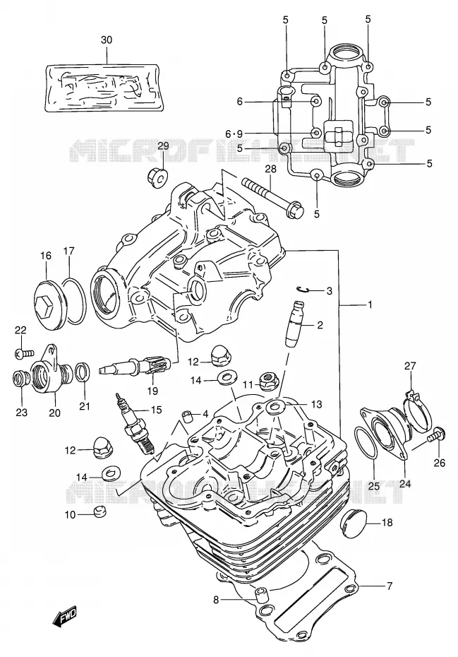CILINDERKOP Suzuki MOTO 125 GN 1989  GN125EK(E1)