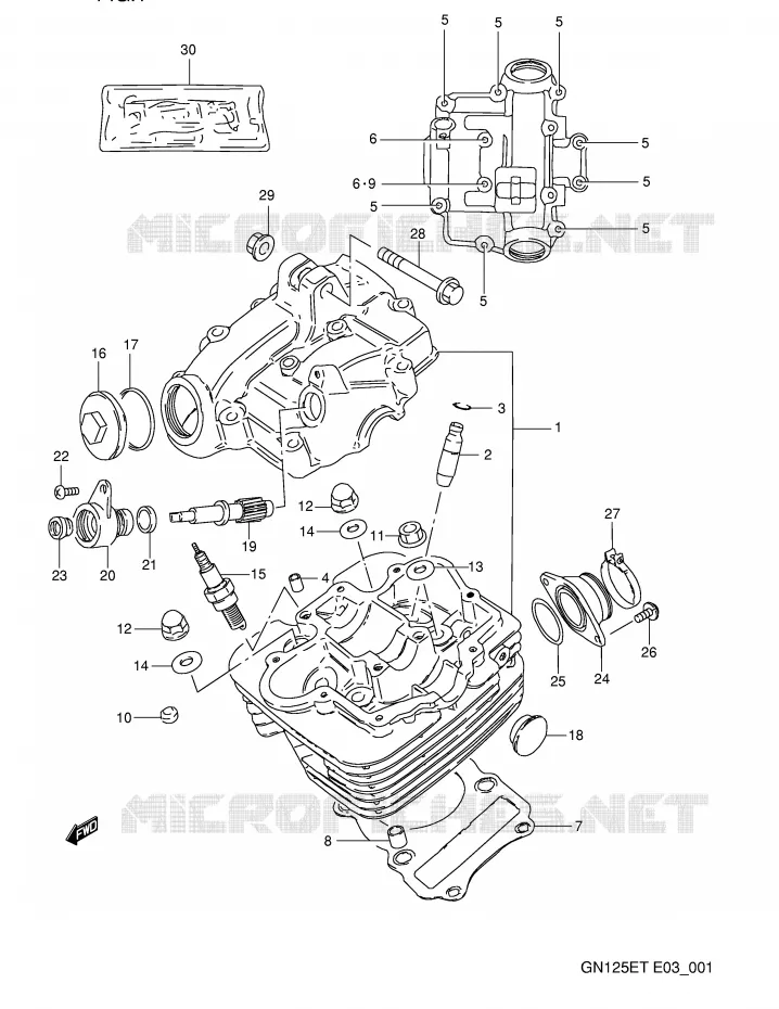 CILINDERKOP Suzuki MOTO 125 GN 1991  GN125EM(E3)
