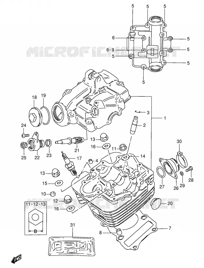 CILINDERKOP Suzuki MOTO 125 GS 1982  GS125EEZ(E1)